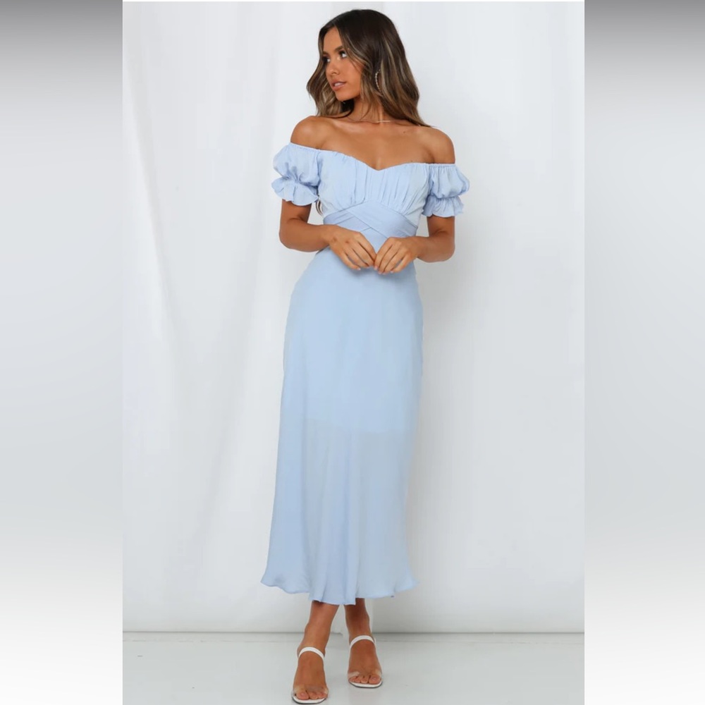 ❌SOLD❌ Hello Molly  Sky Child maxi dress Steele blue